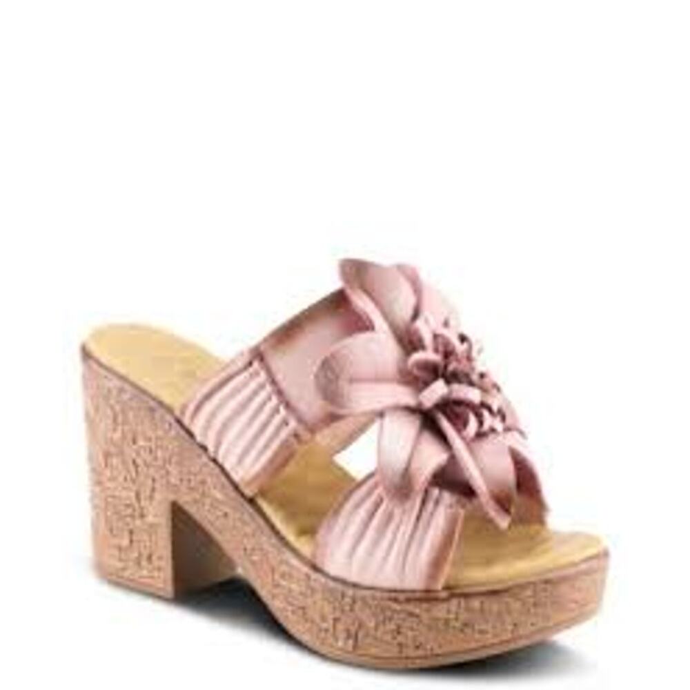 L’ARTISTE Bloomin Slide Platform Shoes Blush Pink Sandals Leather Size 37 7
